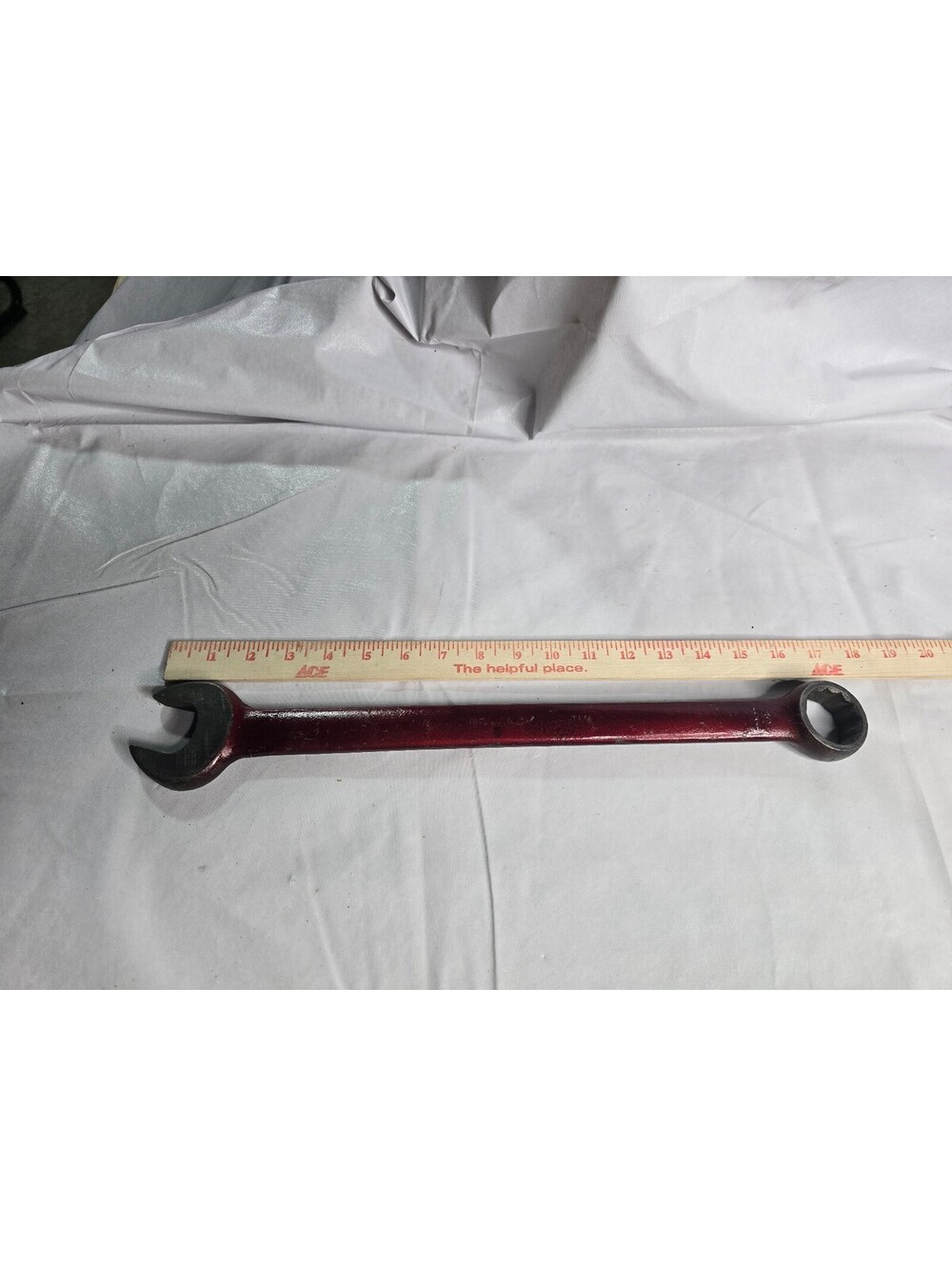 Vintage Bonney Bonaloy 1 1/4" Combination Wrench - Red Finish 18 Inch